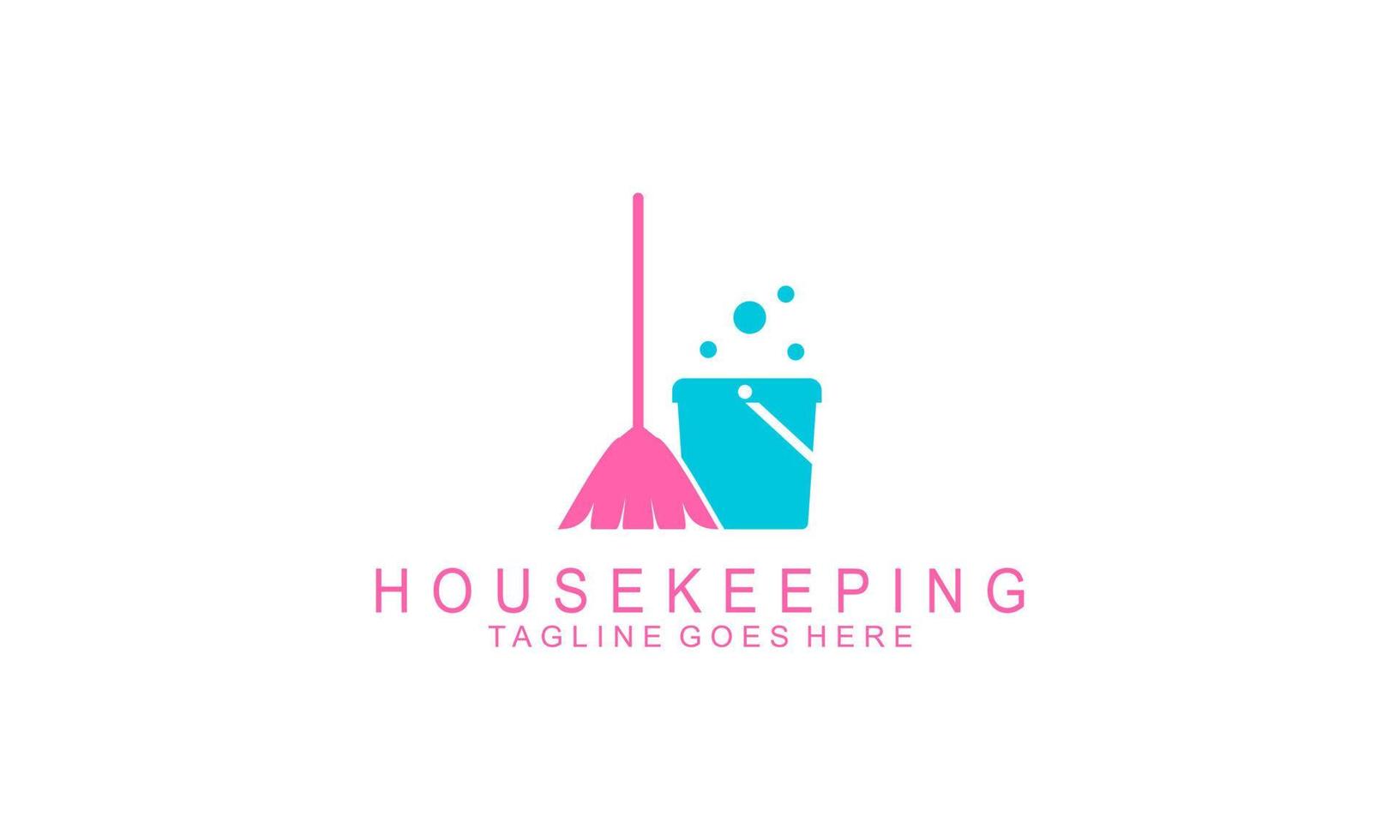 hausreinigung und hausservice-logo-design vektor