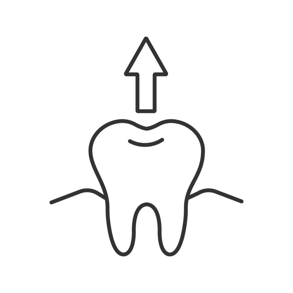 tandextraktion linjär ikon. tunn linje illustration. tanddragning. kontur symbol. vektor isolerade konturritning