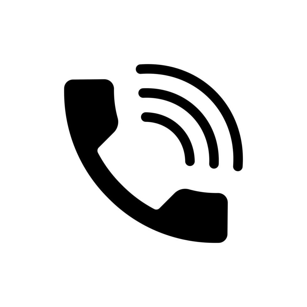 telefonsamtalsikon. telefonhängare med signalvågsymbol. lämplig för samtalstjänstikon, telefonappsymbol och kundtjänstkontakt. vektor