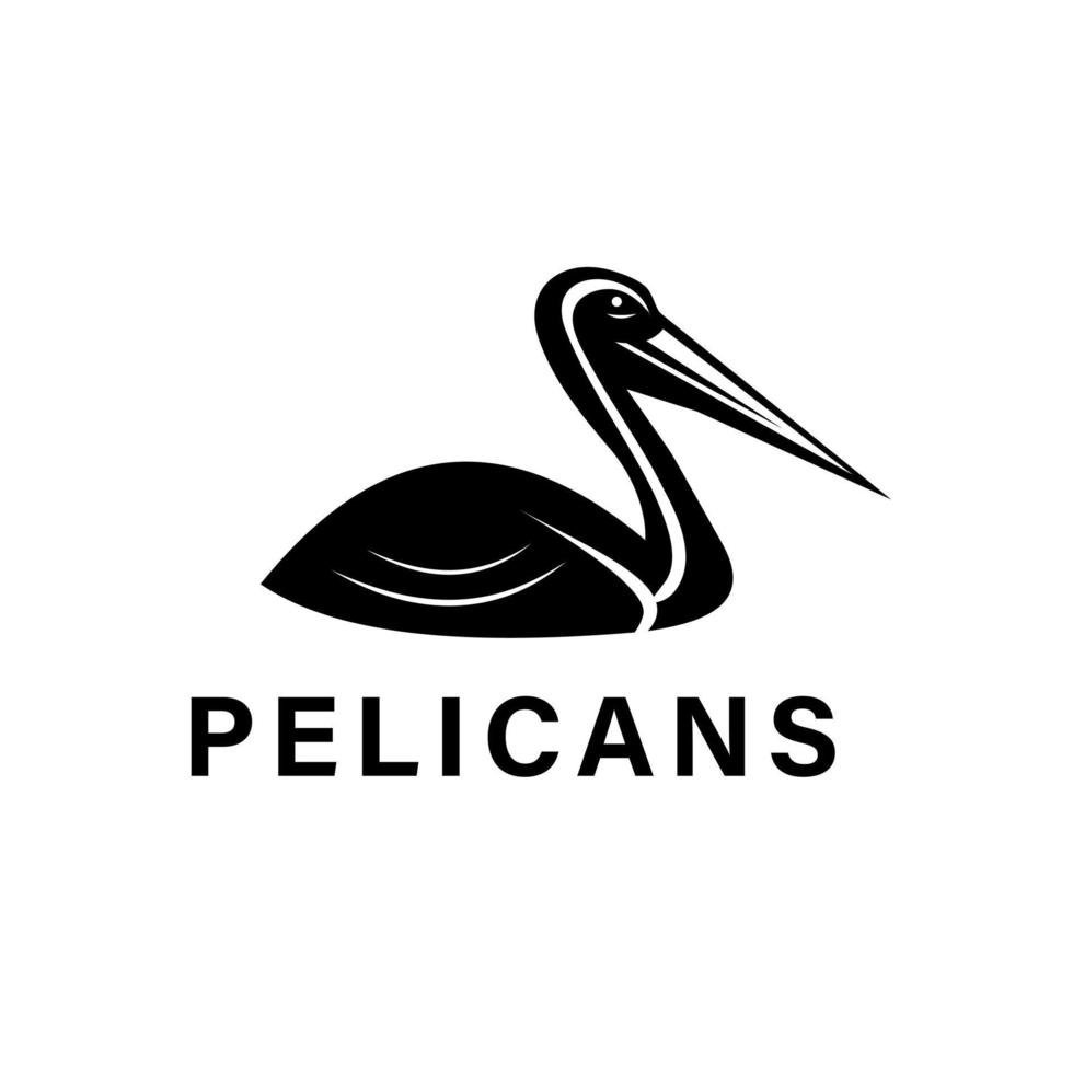 kreatives Pelikan-Logo-Design Vektor Bucht Vogel Strand Strand Logo Vektor Illustration Vorlage Symbol