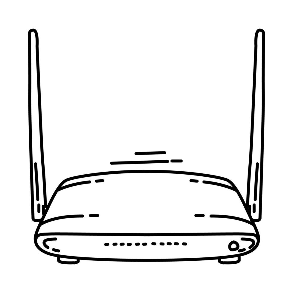 Modem-Ethernet-Symbol. Gekritzel handgezeichnet oder Umriss-Icon-Stil. vektor