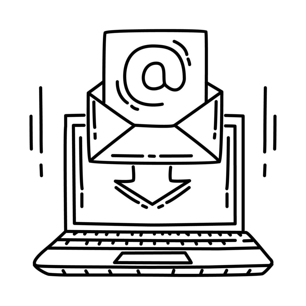 E-Mail-Symbol. Gekritzel handgezeichnet oder Umriss-Icon-Stil. vektor