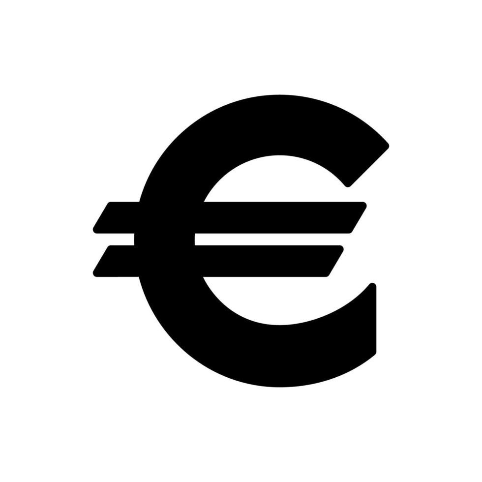 euro. enda platt ikon på vit bakgrund. vektor illustration.