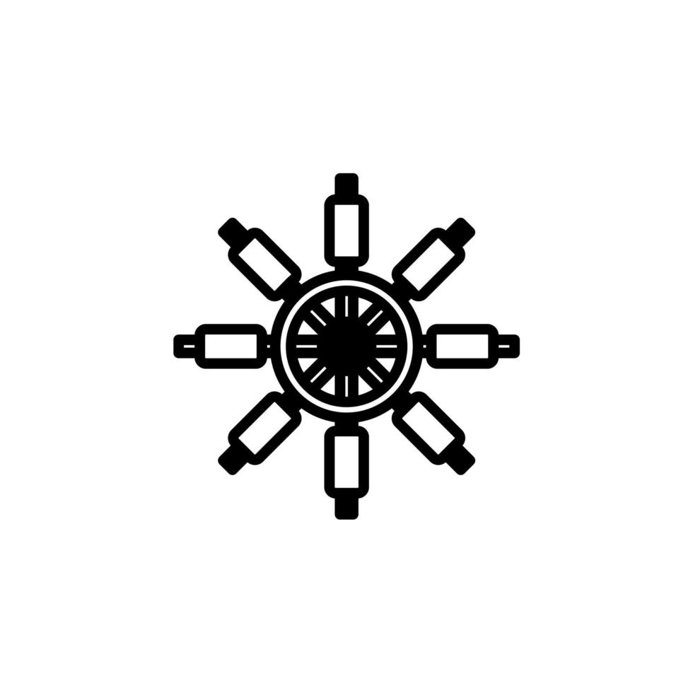 Ruder, Nautik, Schiff, Boot durchgezogene Linie Symbol Vektor Illustration Logo Vorlage. für viele Zwecke geeignet.