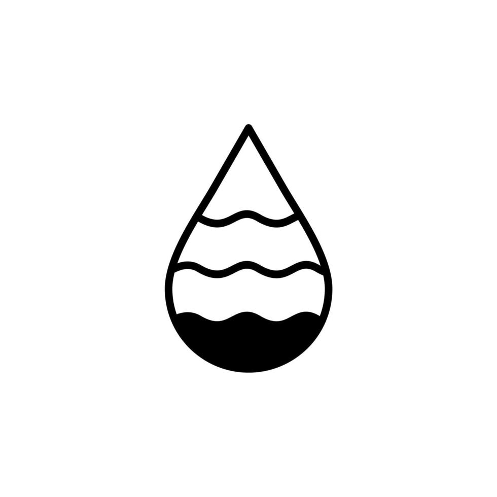 Wassertropfen, Wasser, Tröpfchen, Flüssigkeit durchgezogene Linie Symbol Vektor Illustration Logo Vorlage. für viele Zwecke geeignet.