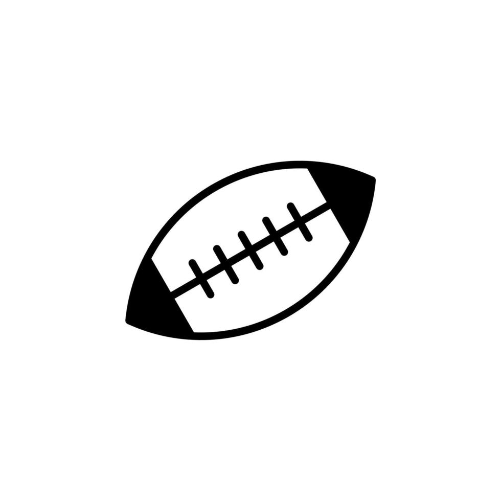 Rugby, American Football durchgezogene Linie Symbol Vektor Illustration Logo Vorlage. für viele Zwecke geeignet.