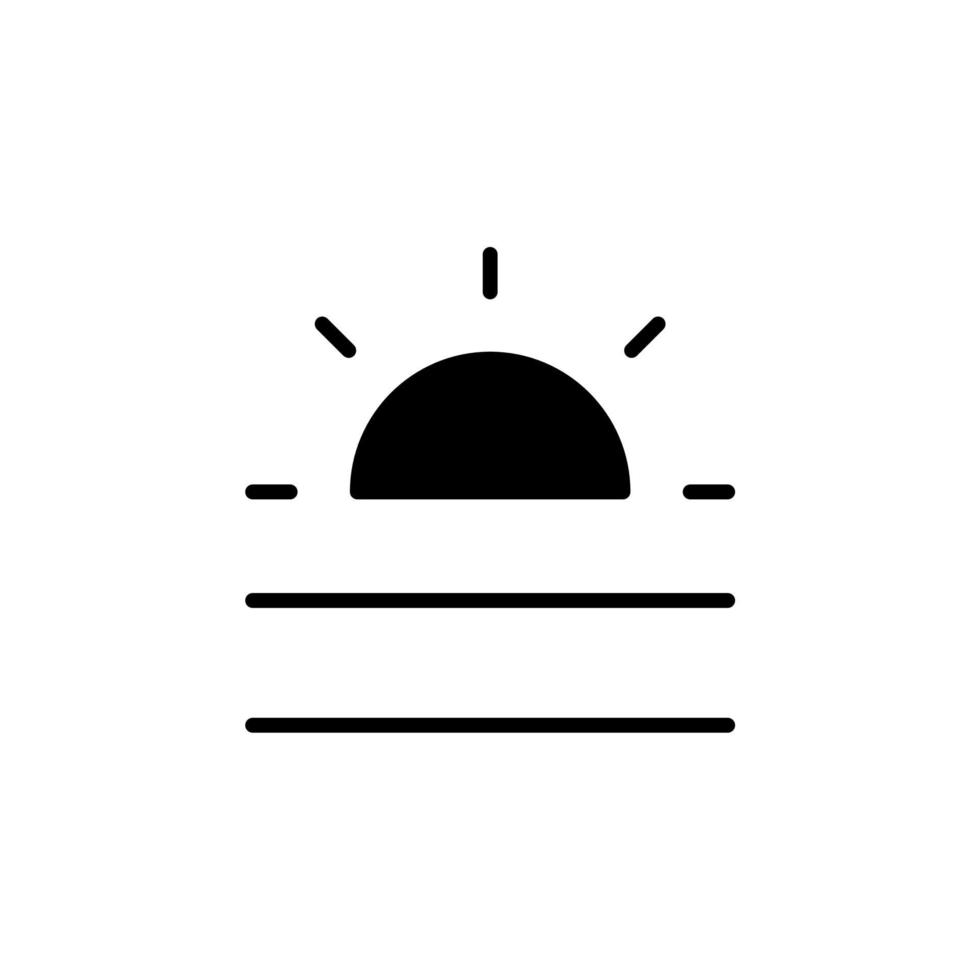 Sonnenaufgang, Sonnenuntergang, Sonne durchgezogene Linie Symbol Vektor Illustration Logo Vorlage. für viele Zwecke geeignet.