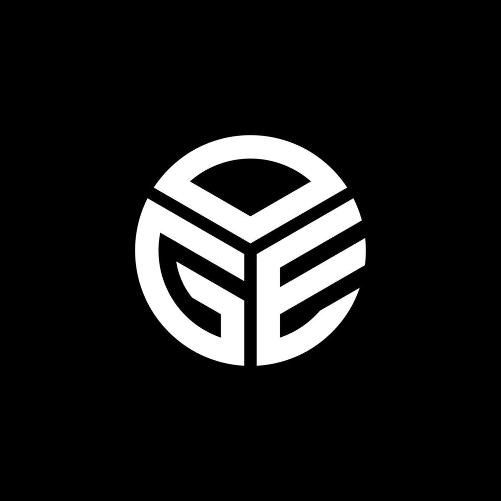 Oge-Brief-Logo-Design auf schwarzem Hintergrund. oge kreative Initialen schreiben Logo-Konzept. oge Briefgestaltung. vektor