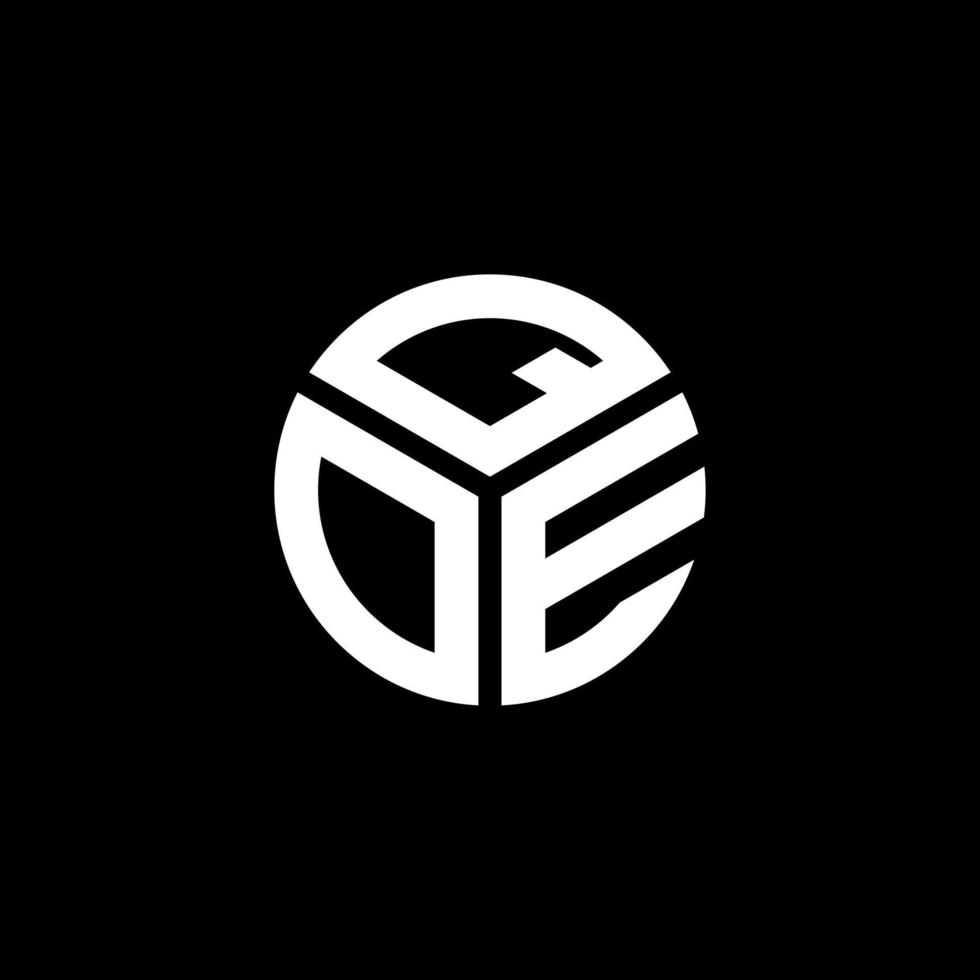 qoe-Buchstaben-Logo-Design auf schwarzem Hintergrund. qoe kreative Initialen schreiben Logo-Konzept. qoe Briefgestaltung. vektor