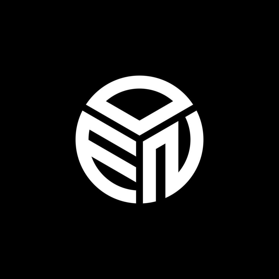 Oen-Brief-Logo-Design auf schwarzem Hintergrund. oen kreatives Initialen-Buchstaben-Logo-Konzept. oen Briefgestaltung. vektor