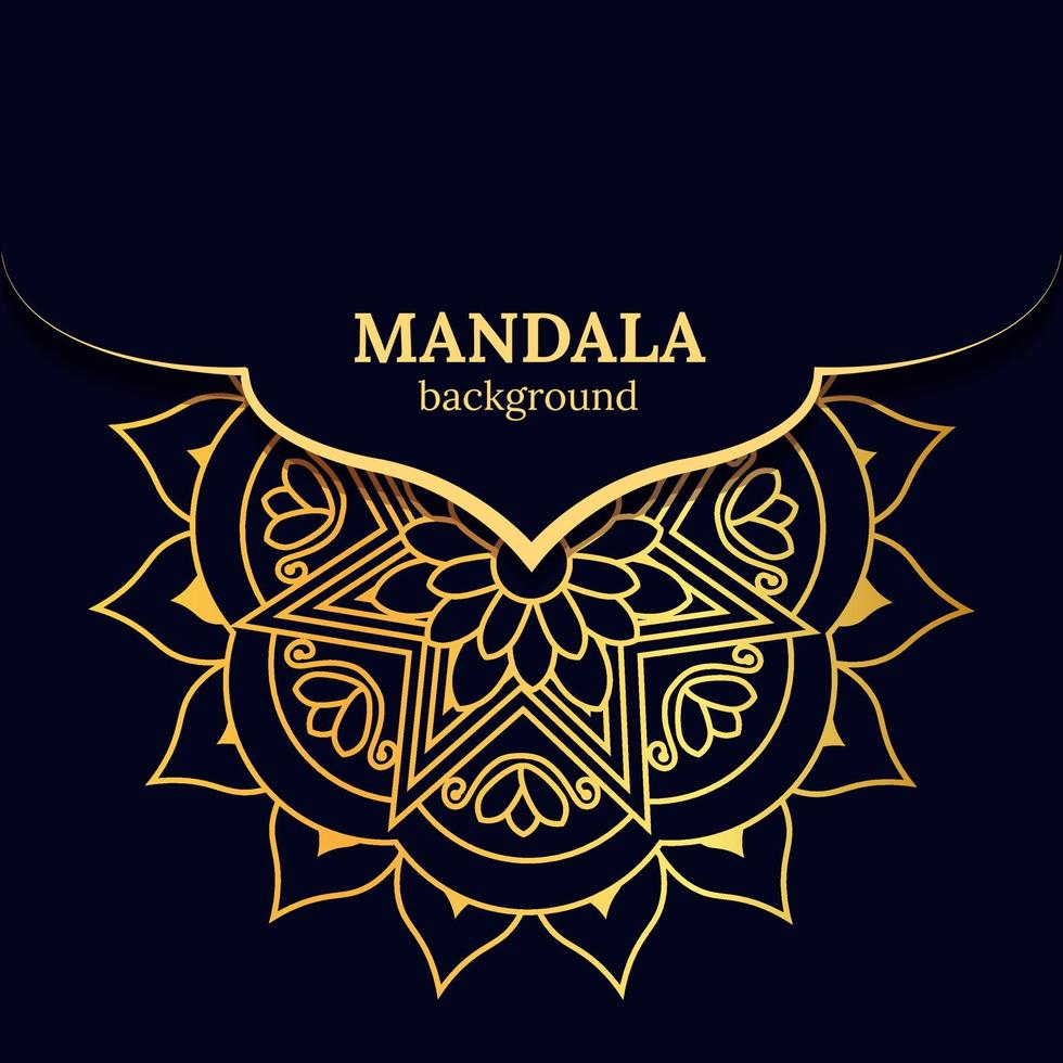 Luxus-Mandala-Hintergrund mit goldenem Vektor. islamische paisley mandala königliche musterkartenvorlage. ethnisches design für ramadan, arabeskenmuster ost style.ornament elegante einladung hochzeitskarte vektor