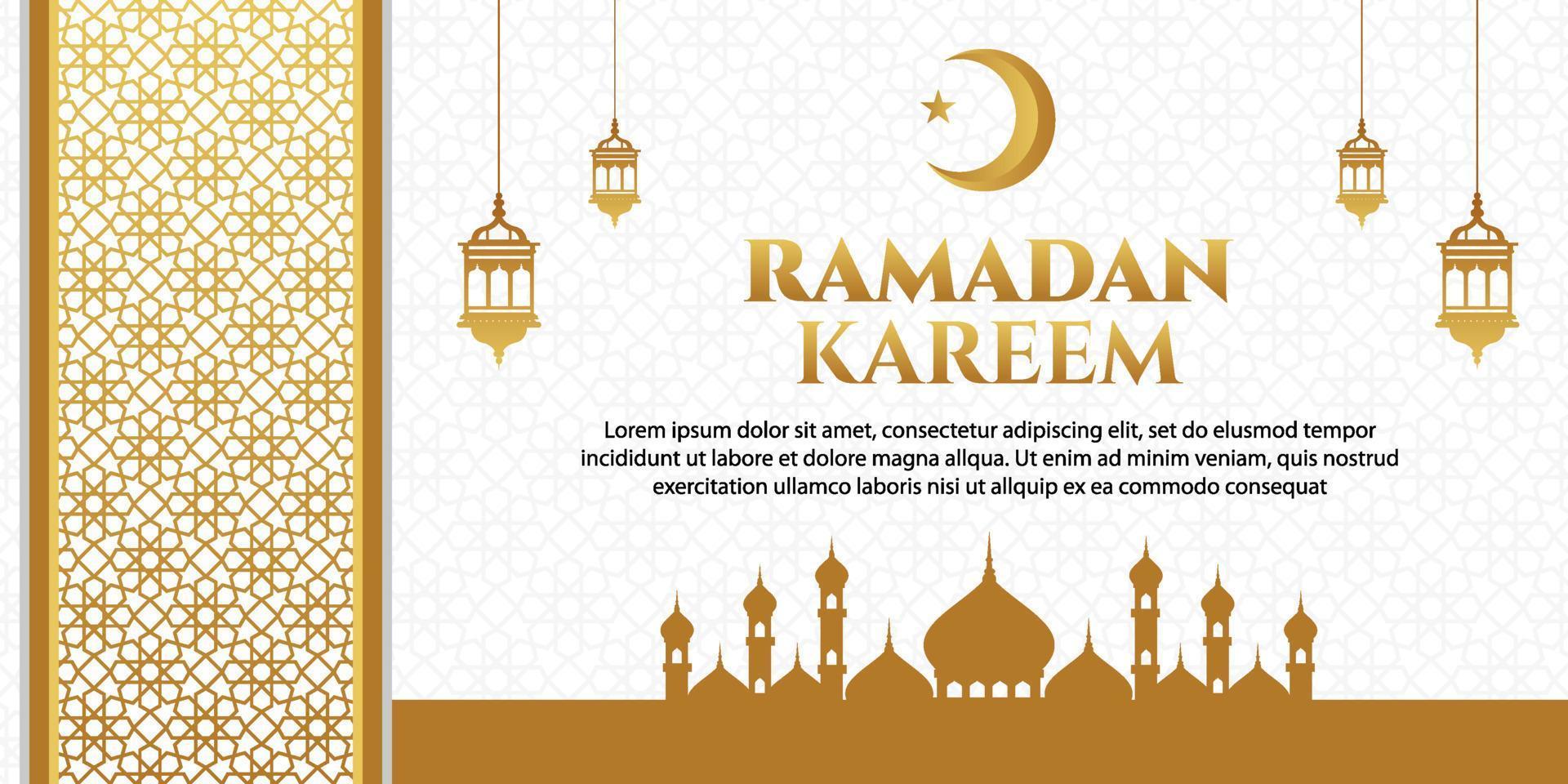 ramadan kareem gruß mit moschee vektor