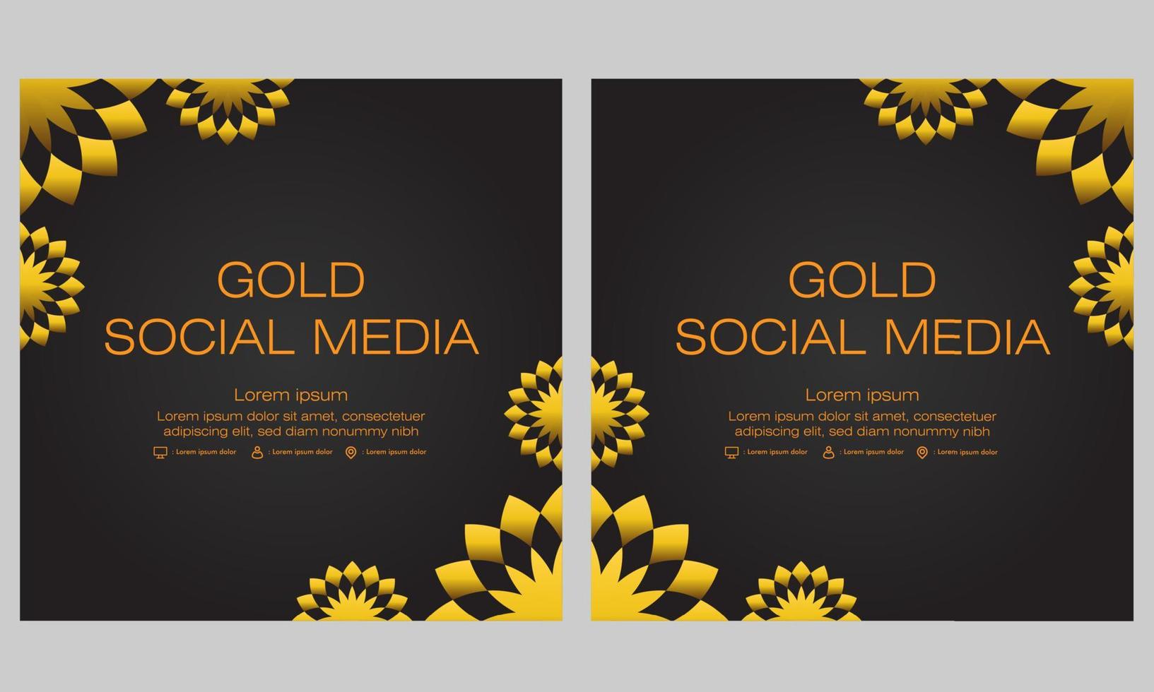 Social-Media-Beitragsvorlage mit Goldblumen vektor