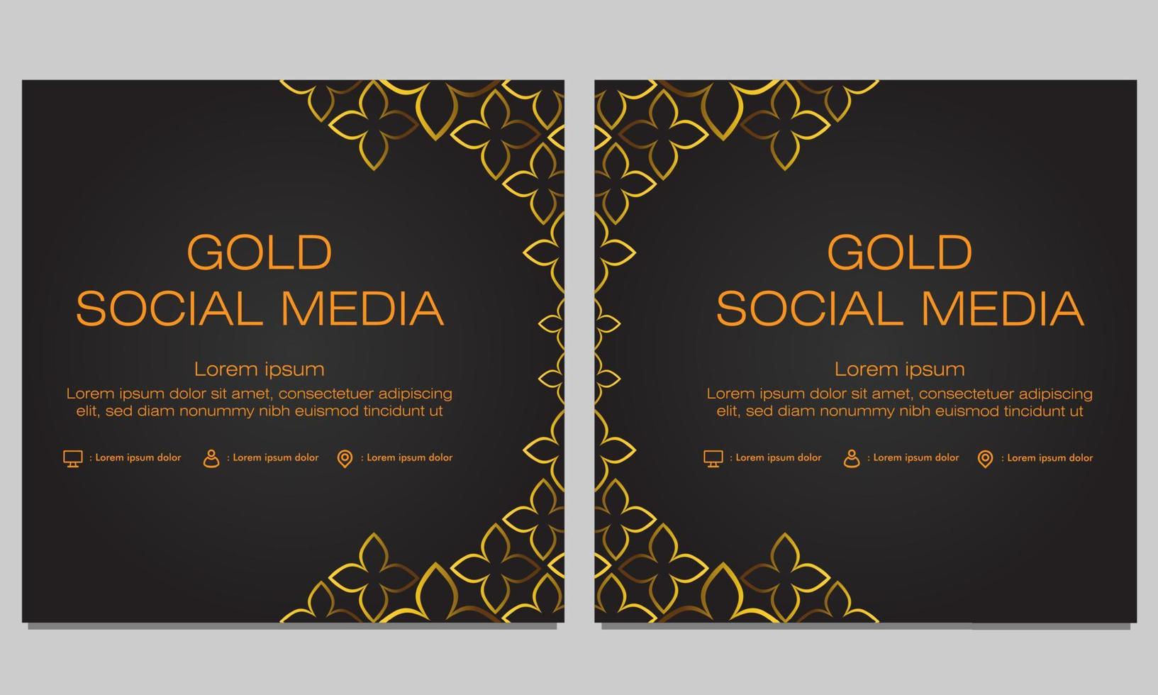 Social-Media-Beitragsvorlage mit Goldblumen vektor