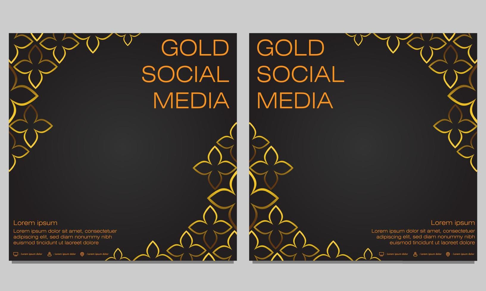 Social-Media-Beitragsvorlage mit Goldblumen vektor