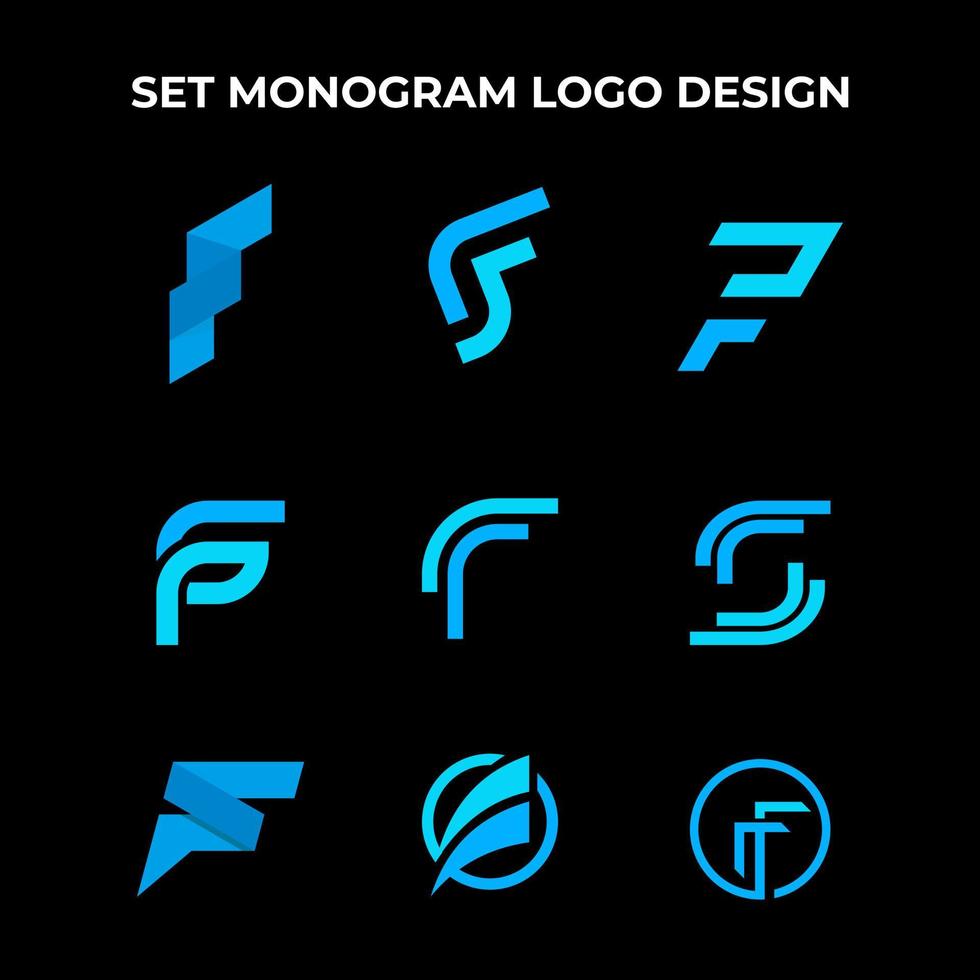 initialen monogramm f logo illustrationsbündel vektor