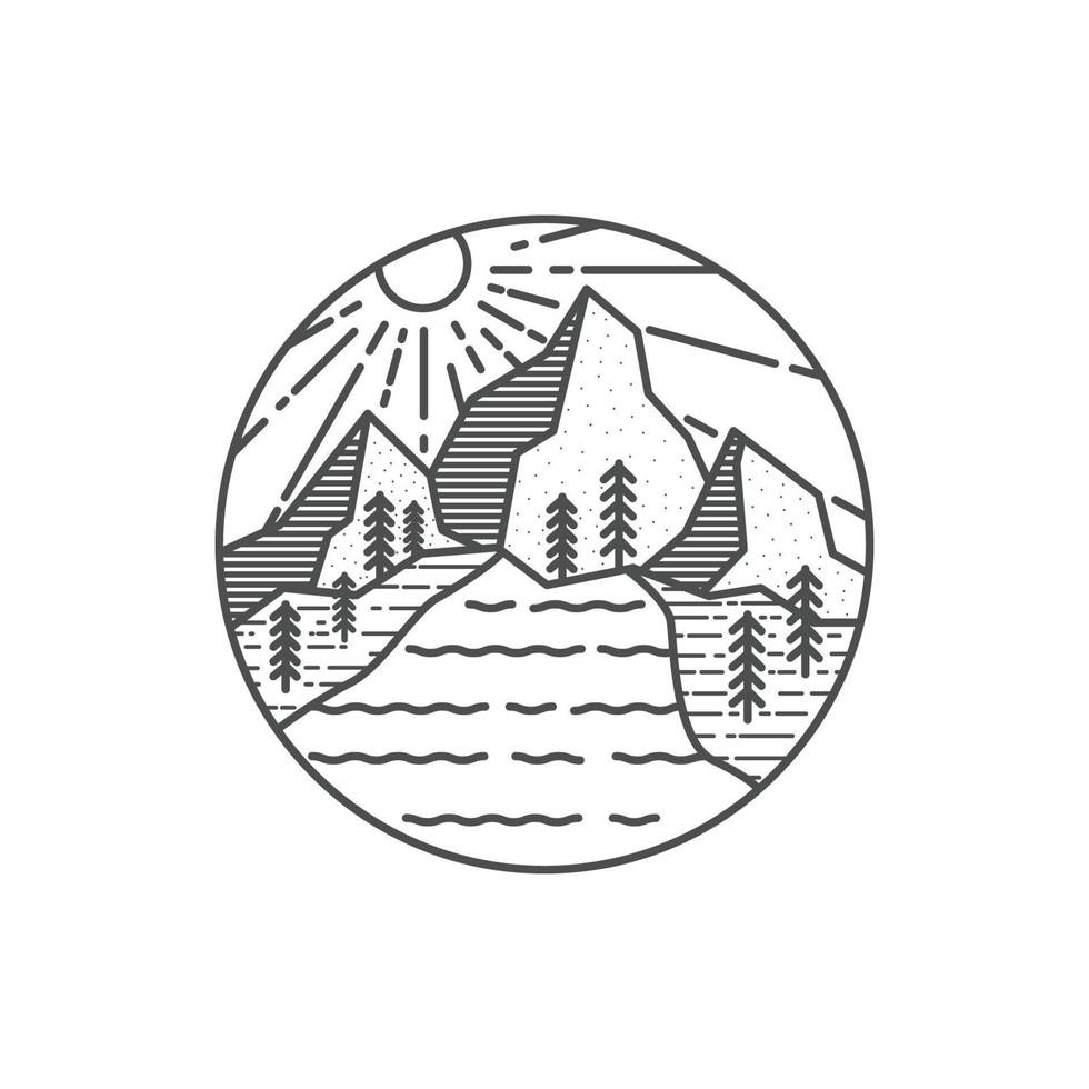 Berg Monoline-Logo vektor