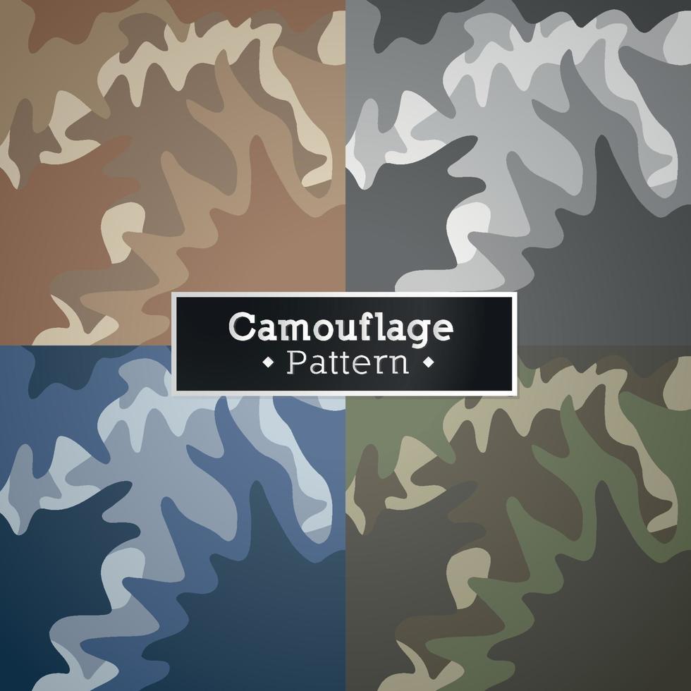 Reihe von abstrakten Militär- und Armee-Stealth-Tarnmustern Hintergrund vektor