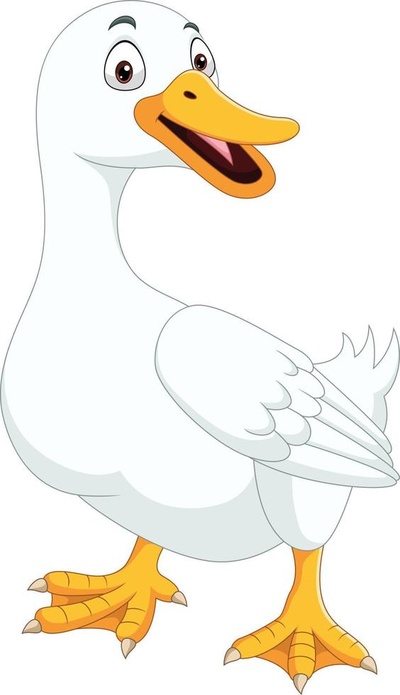 Cartoon-Ente isoliert auf weißem Hintergrund vektor