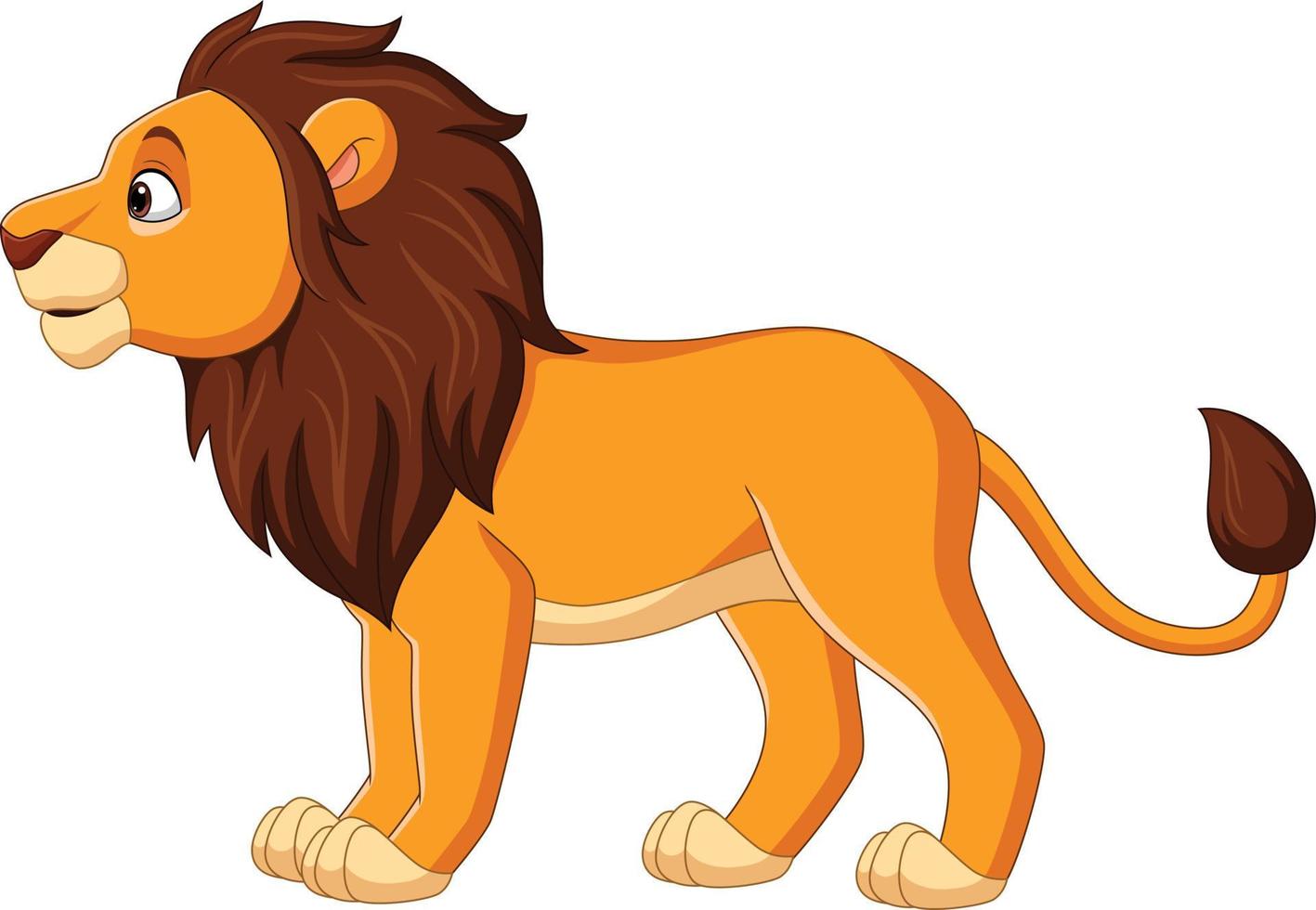 tecknade lejon isolerad på vit bakgrund vektor