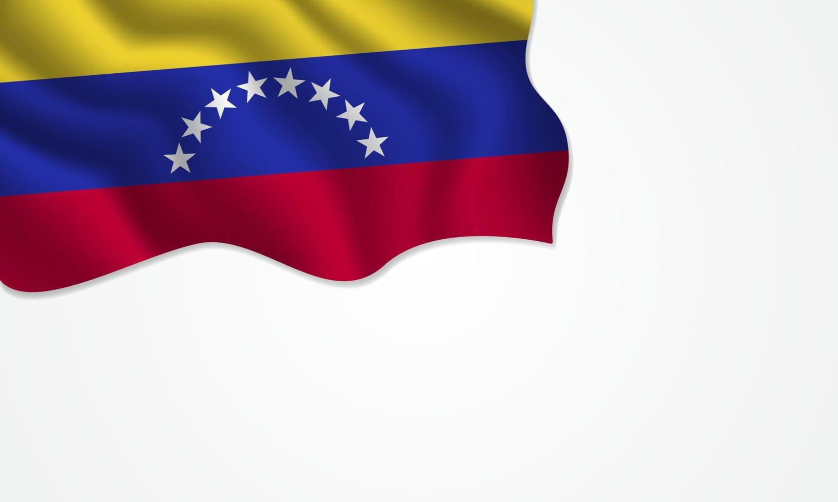 venezuela flaggenschwenkende illustration mit kopienraum auf isoliertem hintergrund vektor