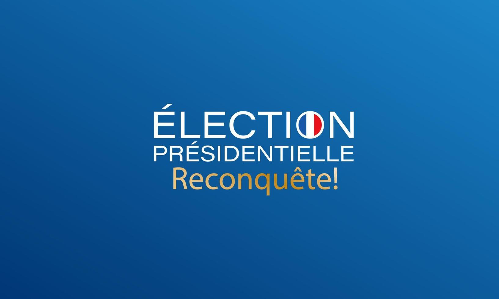 Präsidentschaftswahl in Frankreich Logo-Symbol mit französischer Flagge und Parteiname vektor