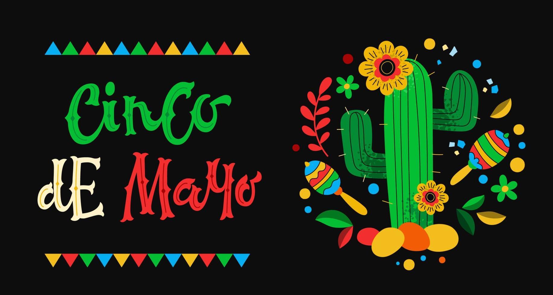 kreatives banner für den urlaub in cinco de mayo vektor