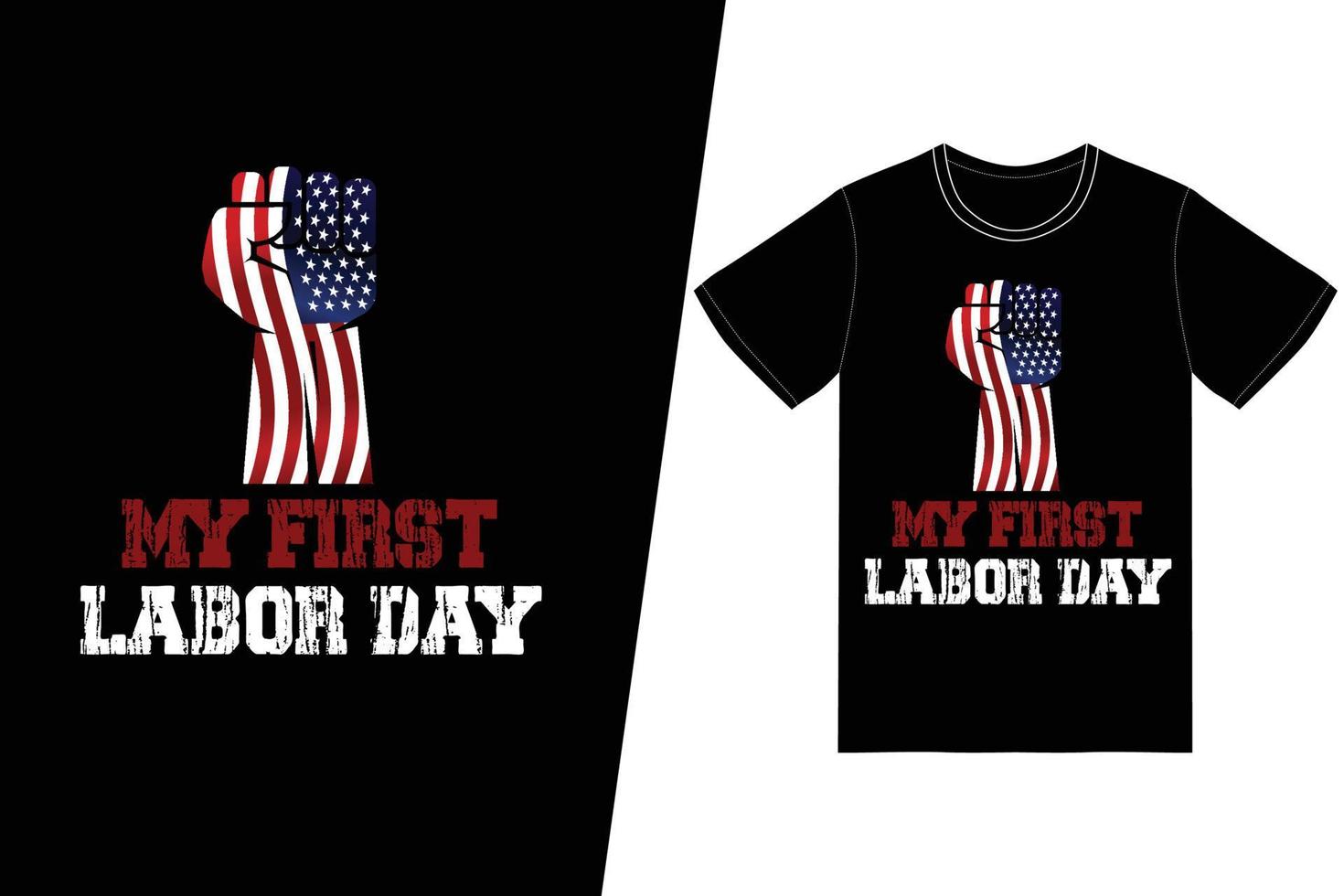 min första labor day t-shirt design. labor day t-shirt design vektor. för t-shirttryck och andra användningsområden. vektor