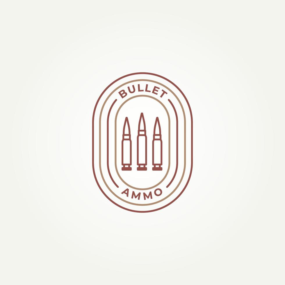 bullet ammunition enkel linjekonst märke emblem logotyp vektor