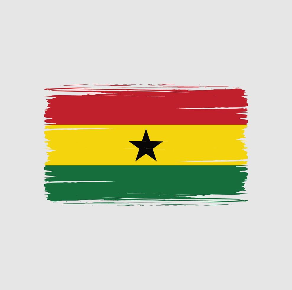 ghana flagga penseldrag. National flagga vektor