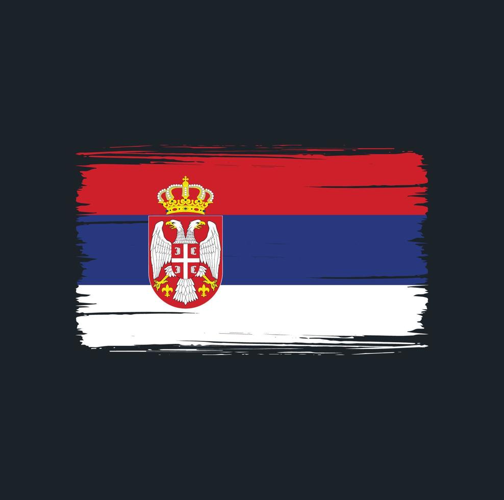 serbien flagge pinselstriche. Nationalflagge vektor