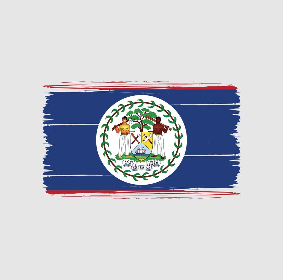 Pinselstriche der Belize-Flagge. Nationalflagge vektor