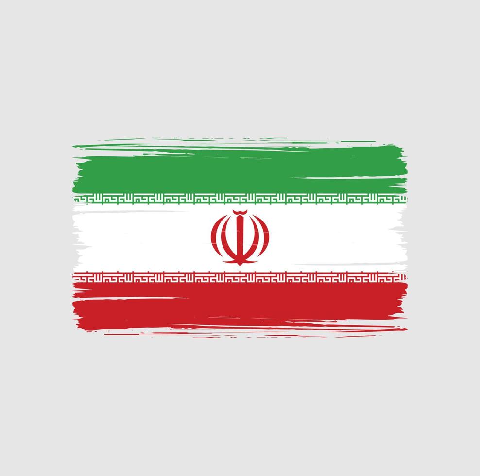 Pinselstriche der iranischen Flagge. Nationalflagge vektor