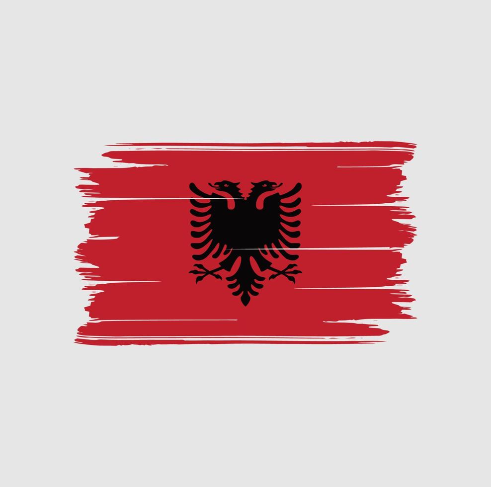 Albanien-Flagge-Pinsel. Nationalflagge vektor