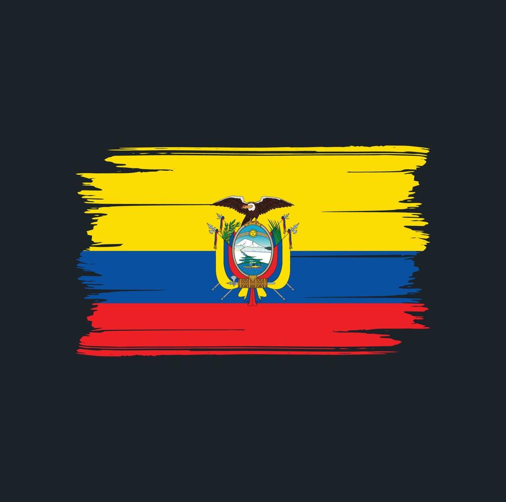 ecuador flag pinsel. Nationalflagge vektor