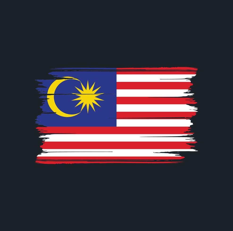 malaysia flaggborste. National flagga vektor