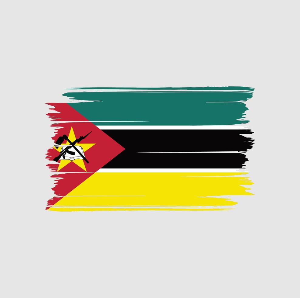 moçambique flagga borste. National flagga vektor