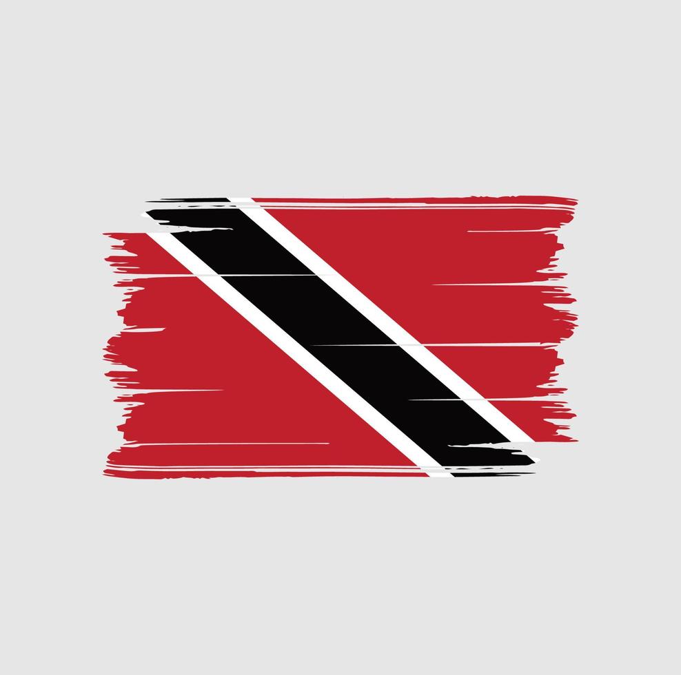 Flaggenbürste von Trinidad und Tobago. Nationalflagge vektor