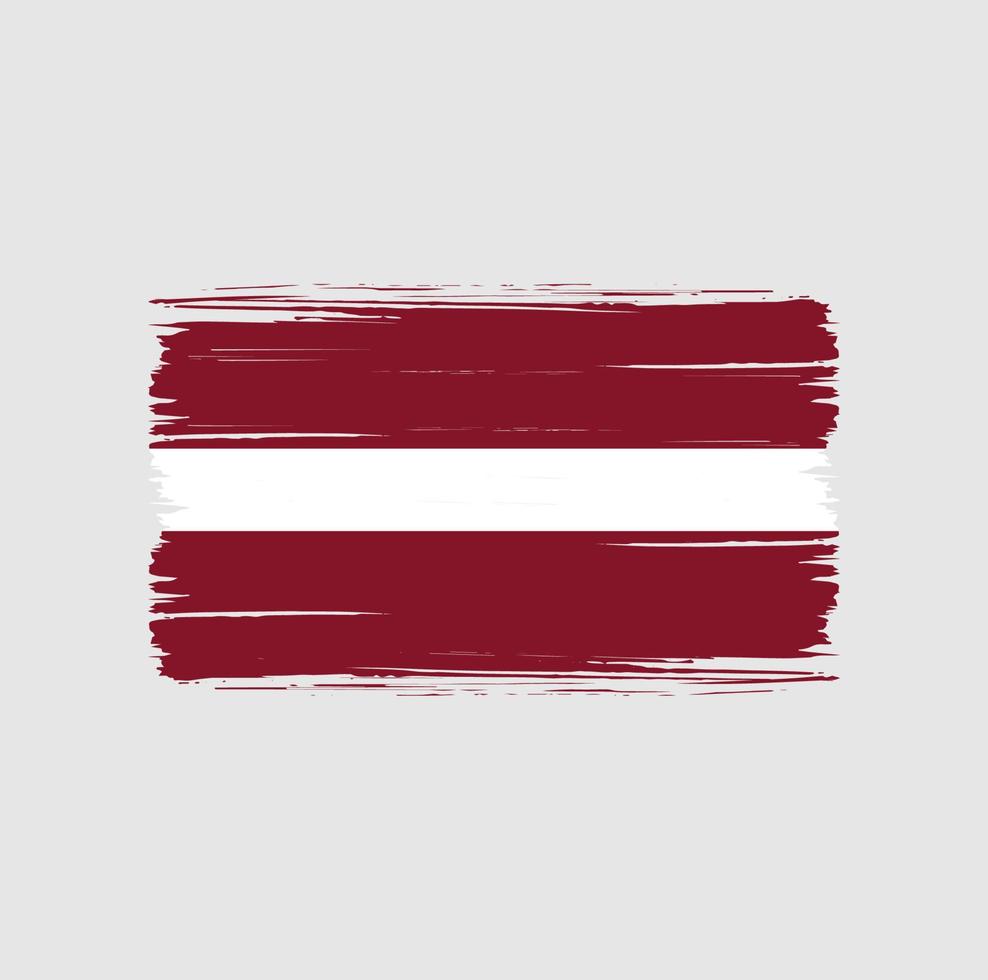Pinselstriche der lettischen Flagge. Nationalflagge vektor