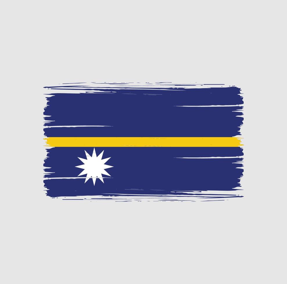 pinselstriche der nauru-flagge. Nationalflagge vektor