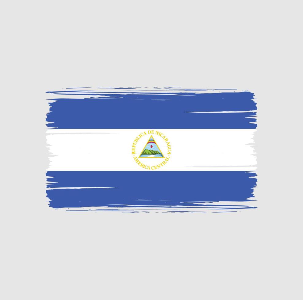 nicaragua flagga penseldrag. National flagga vektor