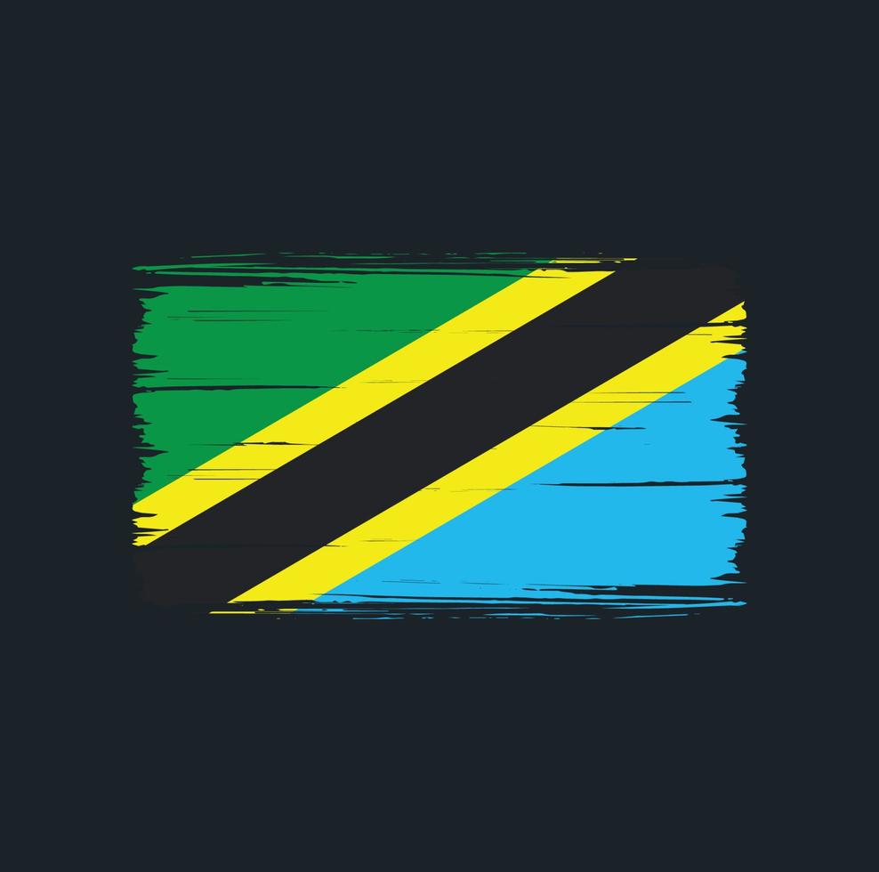 tanzania flagga penseldrag. National flagga vektor