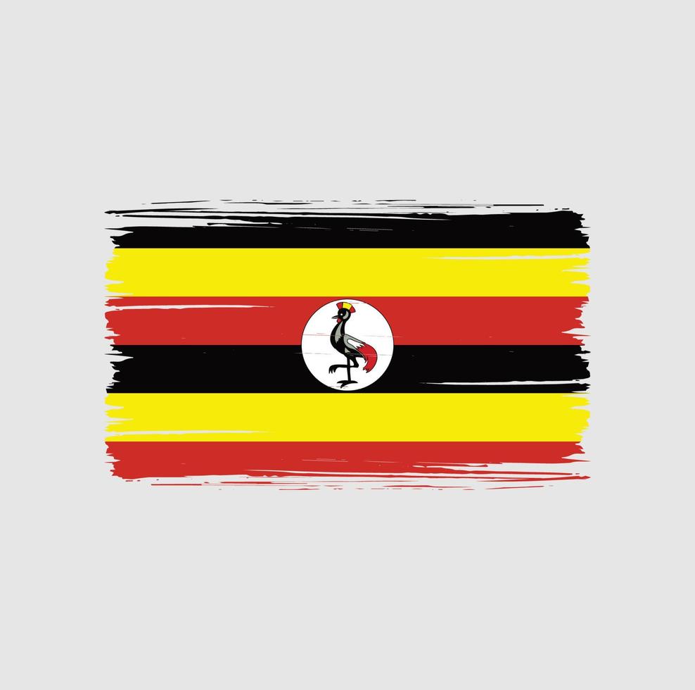 Pinselstriche der Uganda-Flagge. Nationalflagge vektor