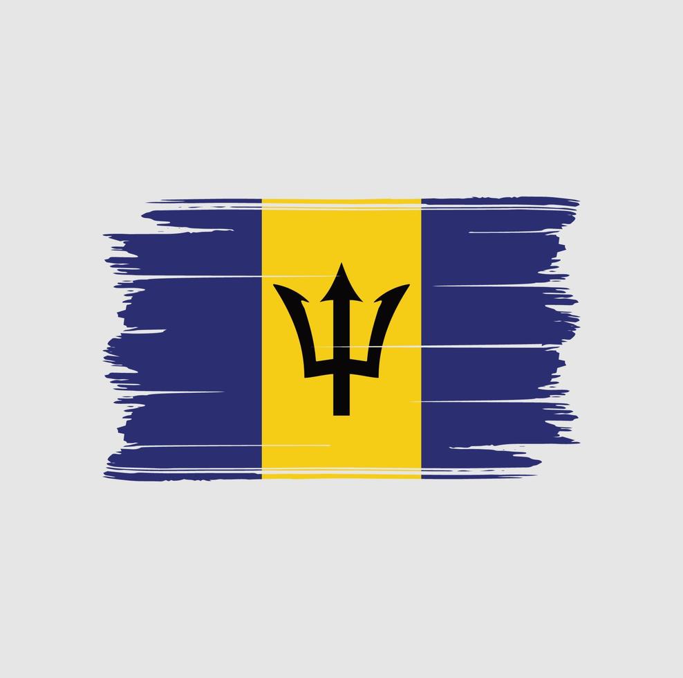 Barbados-Flaggenbürste. Nationalflagge vektor