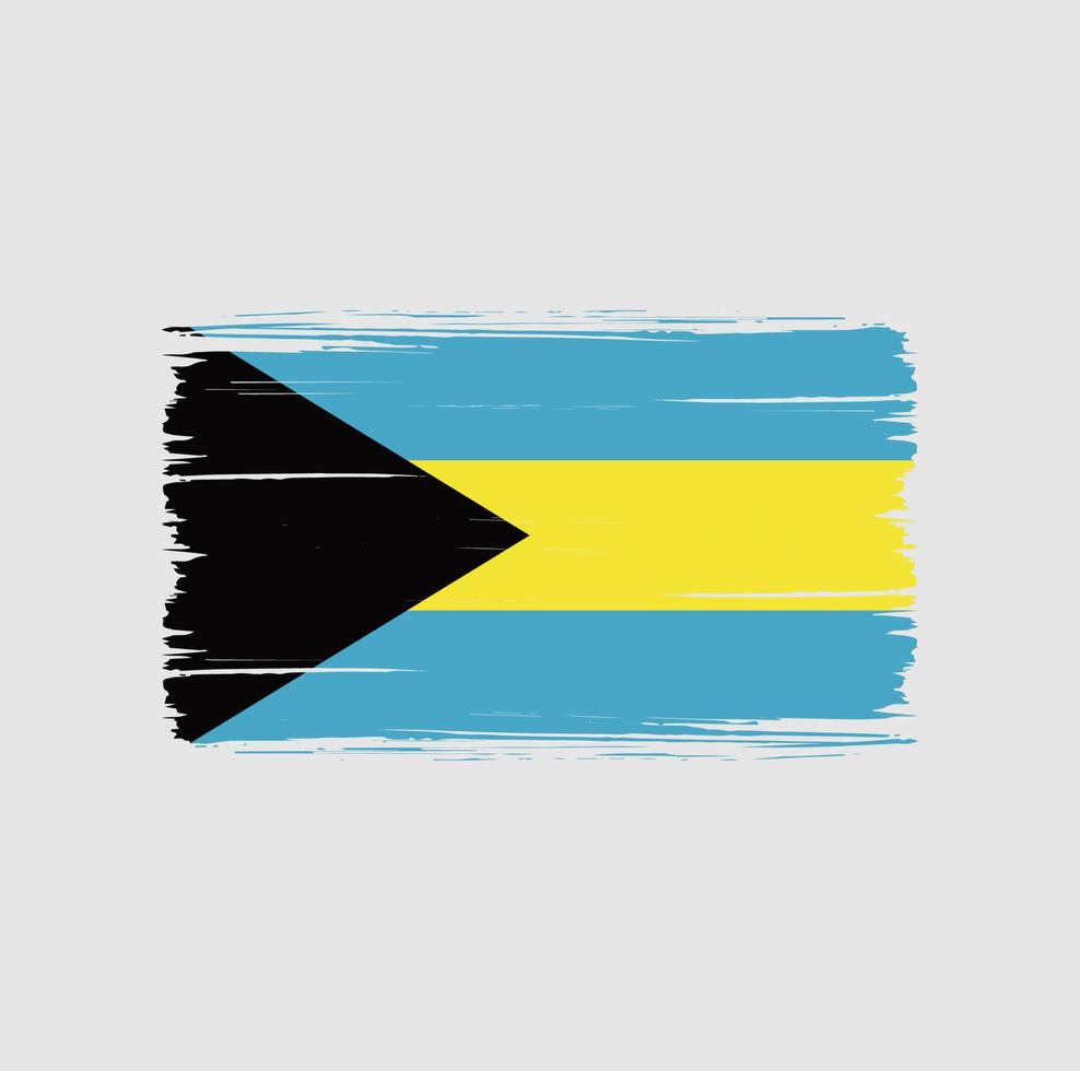 Pinselstriche der Bahamas-Flagge. Nationalflagge vektor