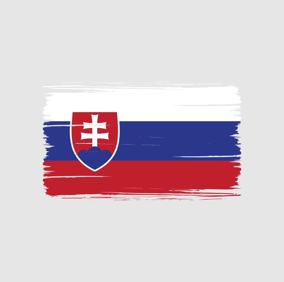 Slovakien flagga penseldrag. National flagga vektor