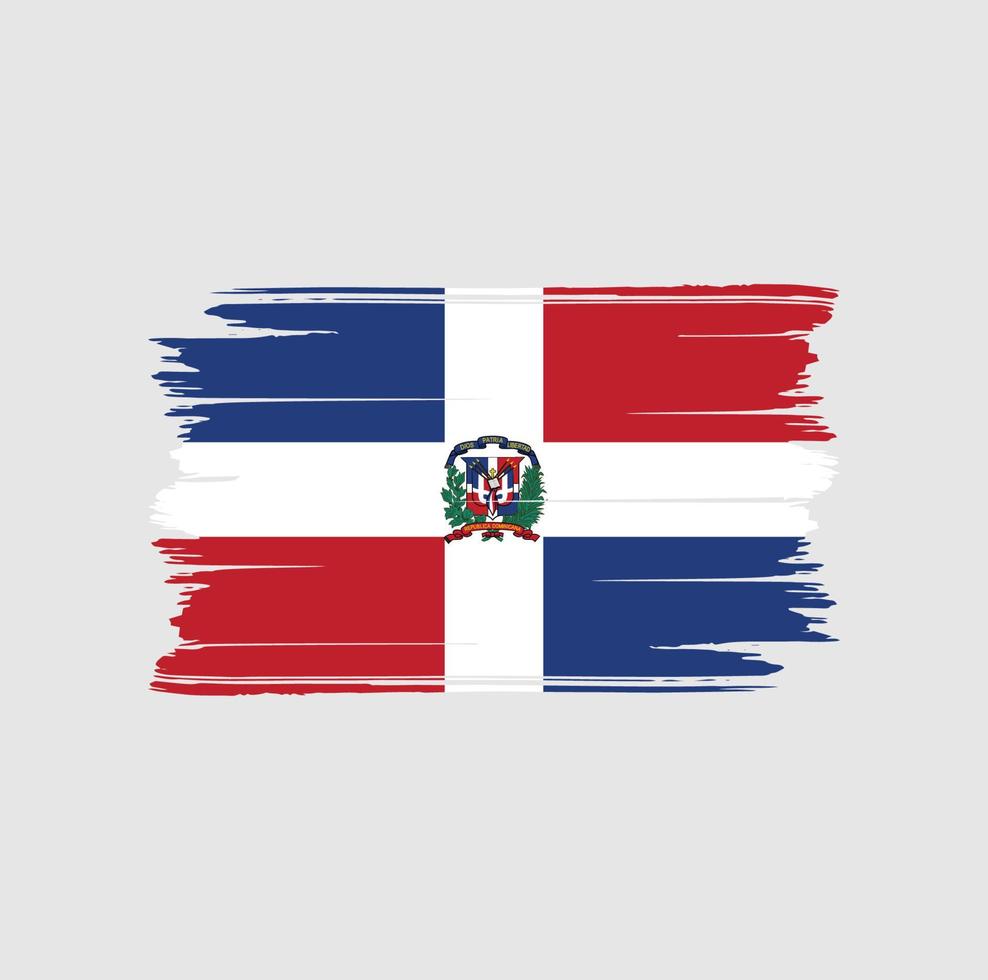 Flaggenpinsel der Dominikanischen Republik. Nationalflagge vektor