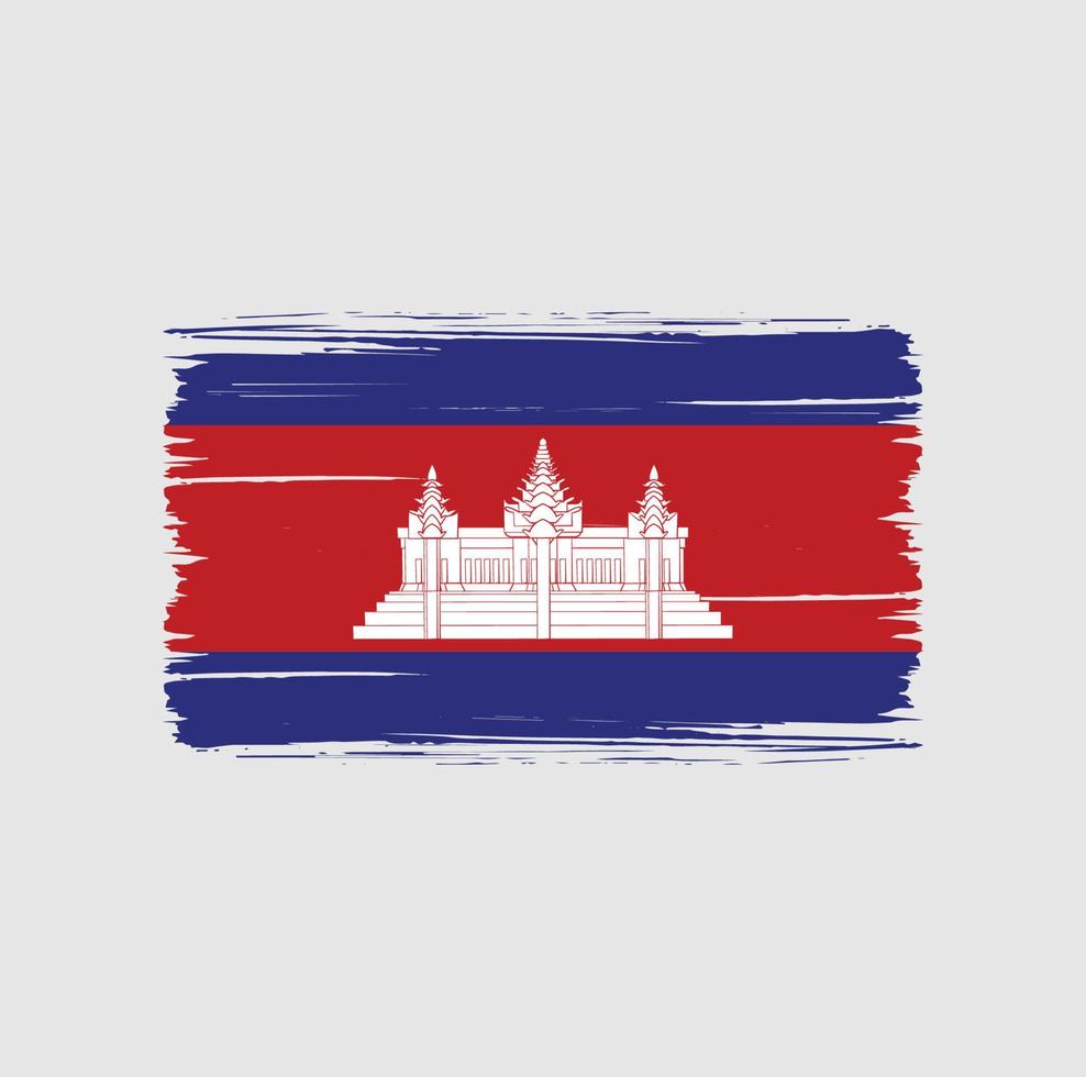 Kambodscha Flagge Pinselstriche. Nationalflagge vektor
