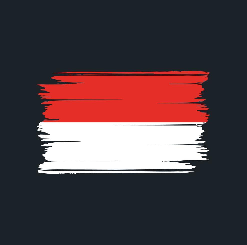 Flaggenpinsel für Indonesien oder Monaco. Nationalflagge vektor