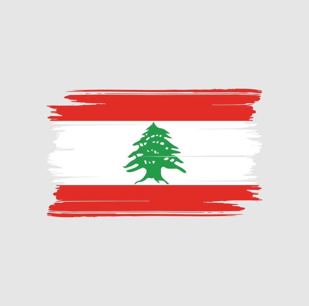 Bürste der libanon-Flagge. Nationalflagge vektor